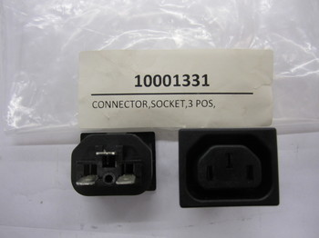 10001331: CONNECTOR,SOCKET,3 POS, IEC OUTLET,250VAC,10A 