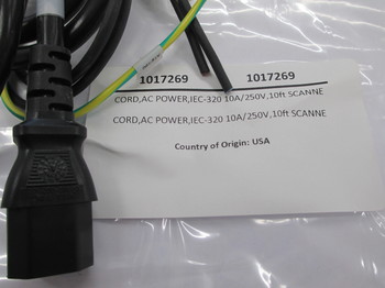 1017269: CORD,AC POWER,IEC-320 10A/250V,10