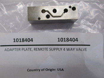 1018404: ADAPTER PLATE, REMOTE SUPPLY 4 WAY VALVE TO 3 
