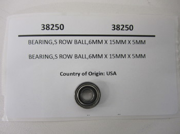38250: BEARING,S ROW BALL,6MM X 15MM X 5MM