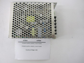 47954: POWER SUPPLY,24VDC,1.5A
