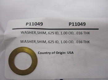 P11049: WASHER,SHIM,.625 ID,