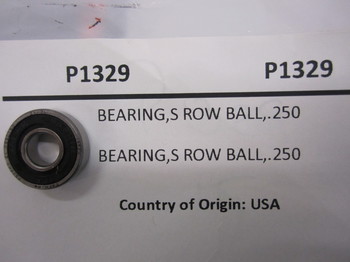 P1329: BEARING,S ROW BALL,.250 X .625 X .196,2SEALS 
