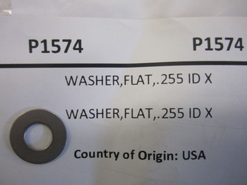 P1574: WASHER,FLAT,.255 ID X