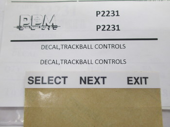 P2231: DECAL,TRACKBALL CONTROLS
