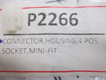 P2266: CONNECTOR, HOUSING, 4 POS, SOCKET, MINI-FIT 