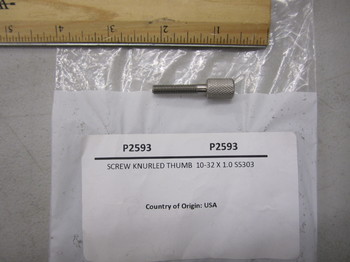 P2593: SCREW, KNURLED THUMB, 10-32 X 1.0 SS303