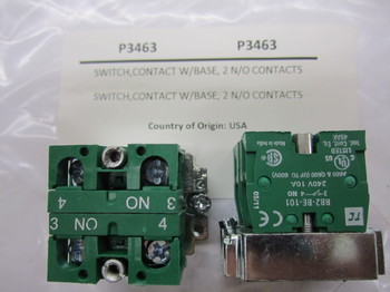 P3463: SWITCH,CONTACT W/BASE, 2 N/O CONTACTS 