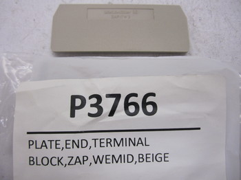 P3766: PLATE,END,TERMINAL BLOCK,ZAP,WEMID,BEIGE 
