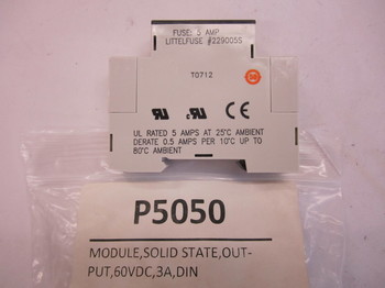 P5050: MODULE,SOLID STATE,OUT- PUT,60VDC,3A,DIN RAIL 