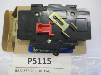 P5115: BREAKER,CIRCUIT,15A, 1 POLE,DIN RAIL,UL-489 