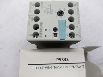P5333: RELAY,TIMING,24VDC,ON- DELAY,W/1 NO + 1 NC 