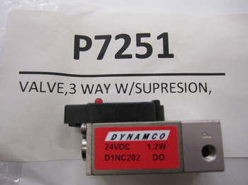 P7251: VALVE, 3 WAY W/SUPRESSION .089 ORIFICE, 25 PSI, 24V 