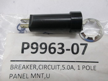 P9963-07: BREAKER,CIRCUIT,5.0A, 1 POLE PANEL MNT,UL1077 