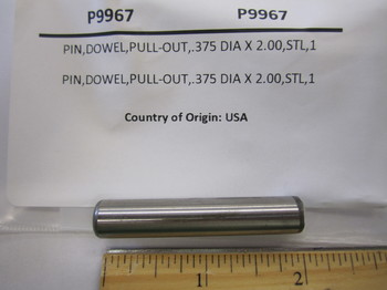 P9967: PIN, DOWEL, PULL-OUT, .375 DIA X 2.00, STL, 10-32 TAP 