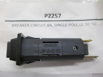 P2257: BREAKER,CIRCUIT,8A, SINGLE POLE,UL DC 50 V 